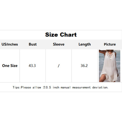 Charmo Women's  Crochet Neckline Pom-Pom Tassel Open Back Sheer Cover Up Dress Beach Dress