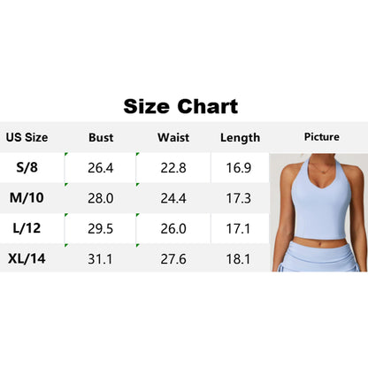 Attraco Women's Halter V-Neck Racerback Cropped Sports Tank Top with Removable Pads Athletic Tops Yoga Tops