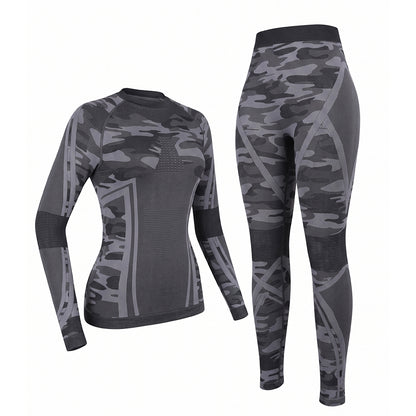 Attraco Women's Seamless Thermal Base Layer Set Long Sleeve Top and Leggings