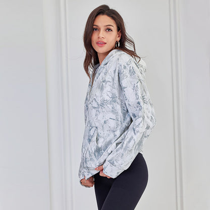 Attraco Women's Oversized Hooded Sweatshirt Solid Color Full Zip Long Sleeve Pocket Sweatshirt