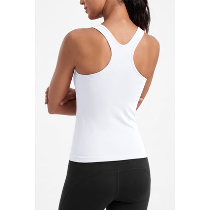 Attraco Women's Athletic Tank Top with Built-In Bra Racerback Sleeveless Tennis Workout Top