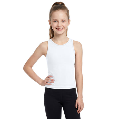 Attraco Girls Ribbed Racerback Seamless Workout Tank Top Athletic Tops