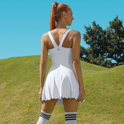 Women's Tennis Dress with Shorts Workout Golf Skirts with Pockets Athletic Dresses Sport Dresses-2403