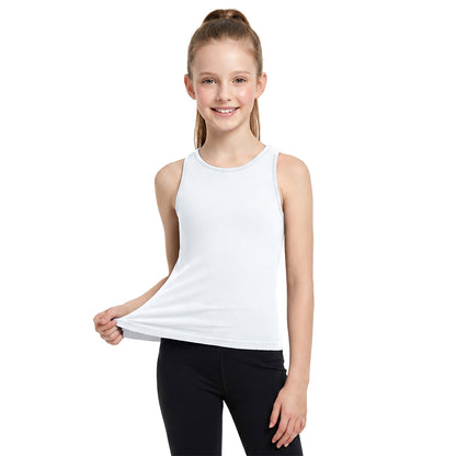 Attraco Girls Ribbed Racerback Seamless Workout Tank Top Athletic Tops