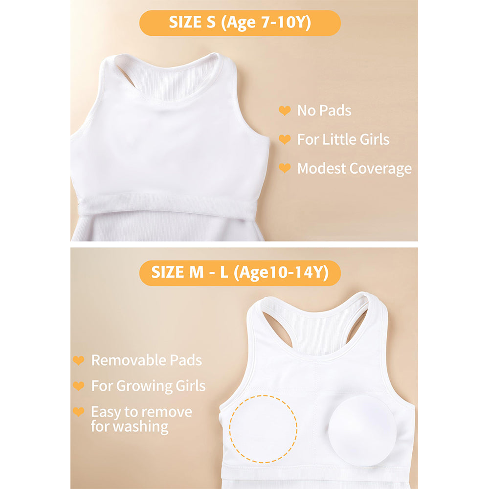 Attraco Girls Ribbed Racerback Seamless Workout Tank Top Athletic Tops