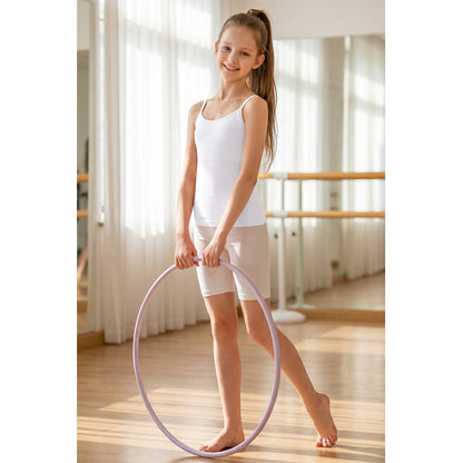 Attraco Girls Ribbed Adjustable Strap U-Neck Seamless Athletic Tops Dance Tank Tops