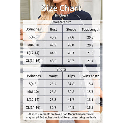 Attraco Women’s Two Piece Lounge Set with Relaxed Sweatshirt and Built In Shorts Mini Skort with Pocket