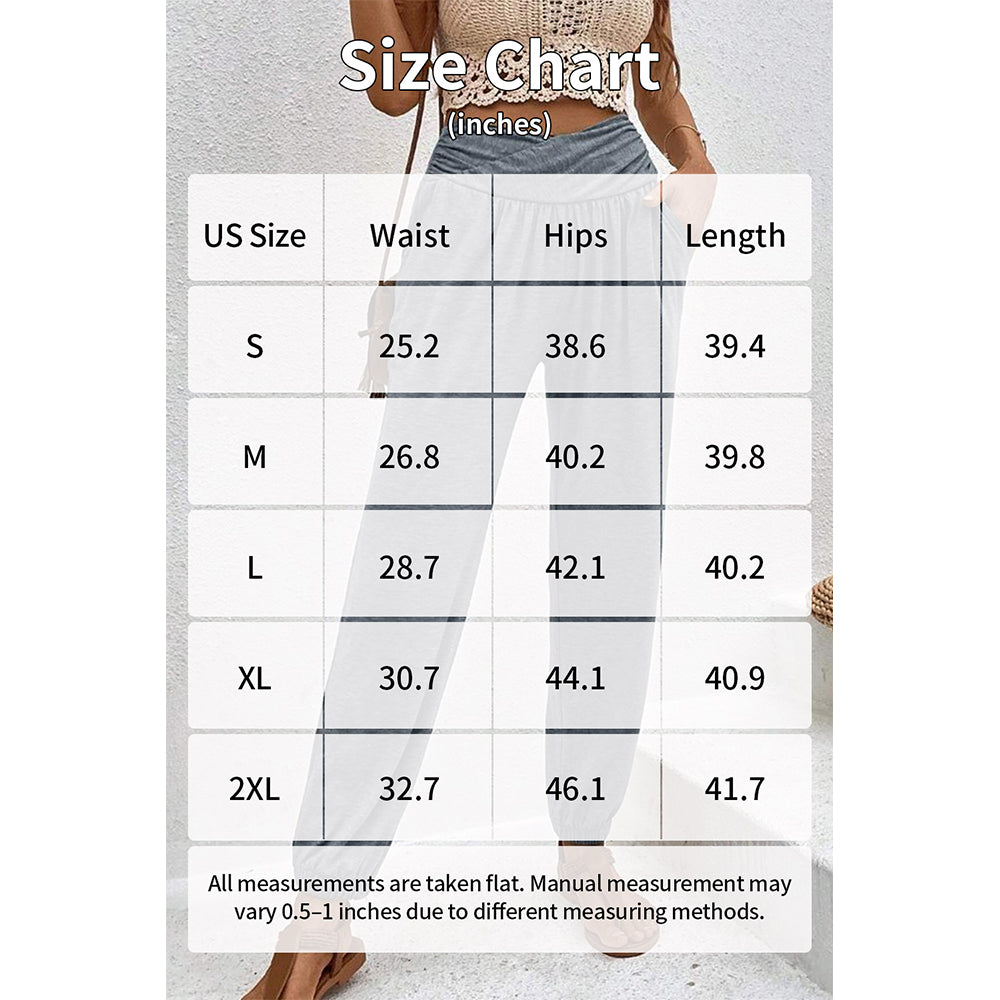 Attraco Women Cross Wrap High Waist Jogger Pants with Side Pockets Loungewear Trousers