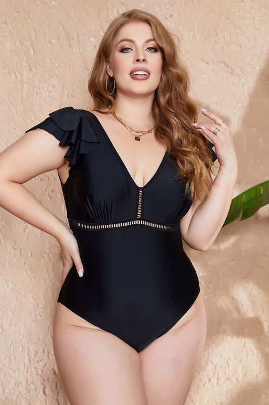 Women's Solid One pieces PLUS Swimsuits-1838
