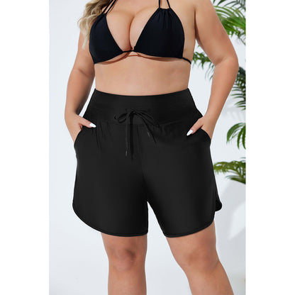 Charmo Women's Plus Size Swim Shorts igh Waisted Board Shorts Tankini Swimsuit Bottom with Pockets