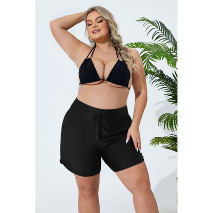 Charmo Women's Plus Size Swim Shorts igh Waisted Board Shorts Tankini Swimsuit Bottom with Pockets