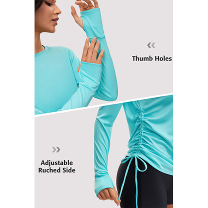 Attraco Women's 2 Piece Rash Guard Set Long Sleeve Swim Shirt Tops & High Waisted Shorts UPF 50+ Swimwear Set