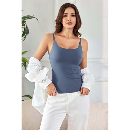 Attraco Women's Tank Top with Built in Bra Adjustable Strap Camisole Top Summer Sleevless Cami Shirt