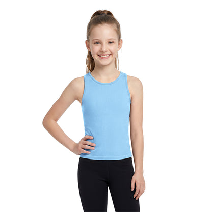 Attraco Girls Ribbed Racerback Seamless Workout Tank Top Athletic Tops