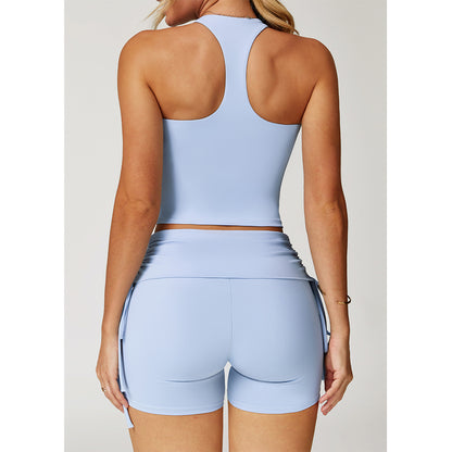 Attraco Women's Halter V-Neck Racerback Cropped Sports Tank Top with Removable Pads Athletic Tops Yoga Tops