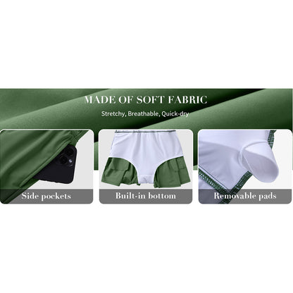 Charmo Women's Twist Front Romper Swimsuits Tummy Control One Piece Swimsuit with Shorts Slimming Bathing Suit