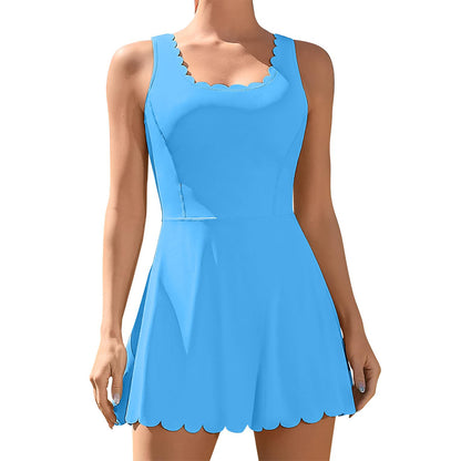 Women's Tennis Dress with Shorts Workout Golf Skirts with Pockets Athletic Dresses Sport Dresses-2403