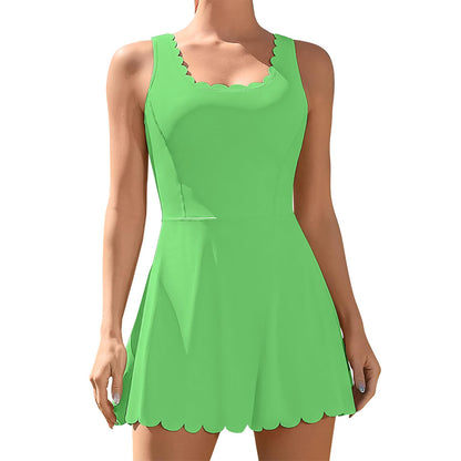 Women's Tennis Dress with Shorts Workout Golf Skirts with Pockets Athletic Dresses Sport Dresses-2403