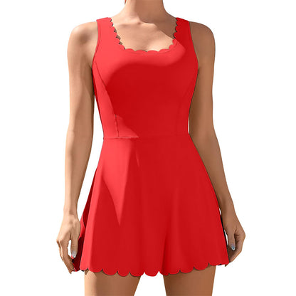 Women's Tennis Dress with Shorts Workout Golf Skirts with Pockets Athletic Dresses Sport Dresses-2403