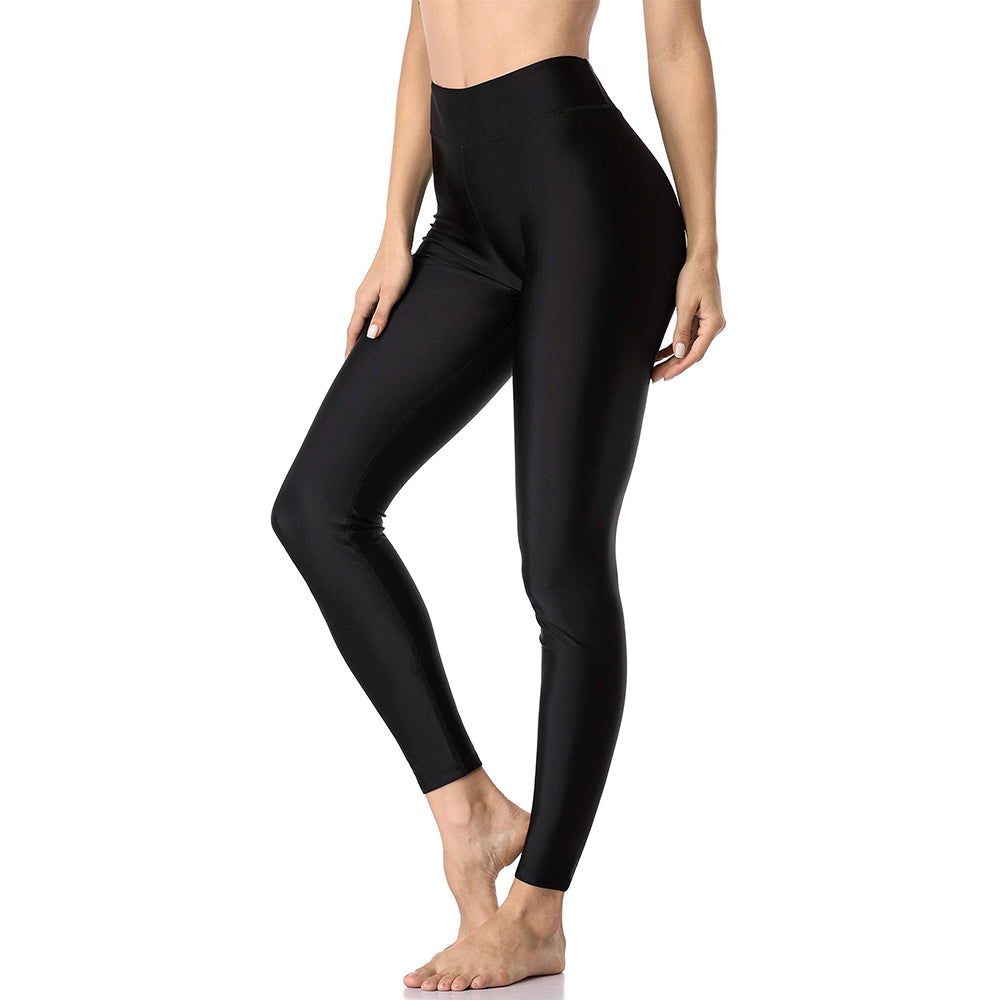 Charmo Women's High Waisted Swim Leggings Wide Waistband Swim Pants