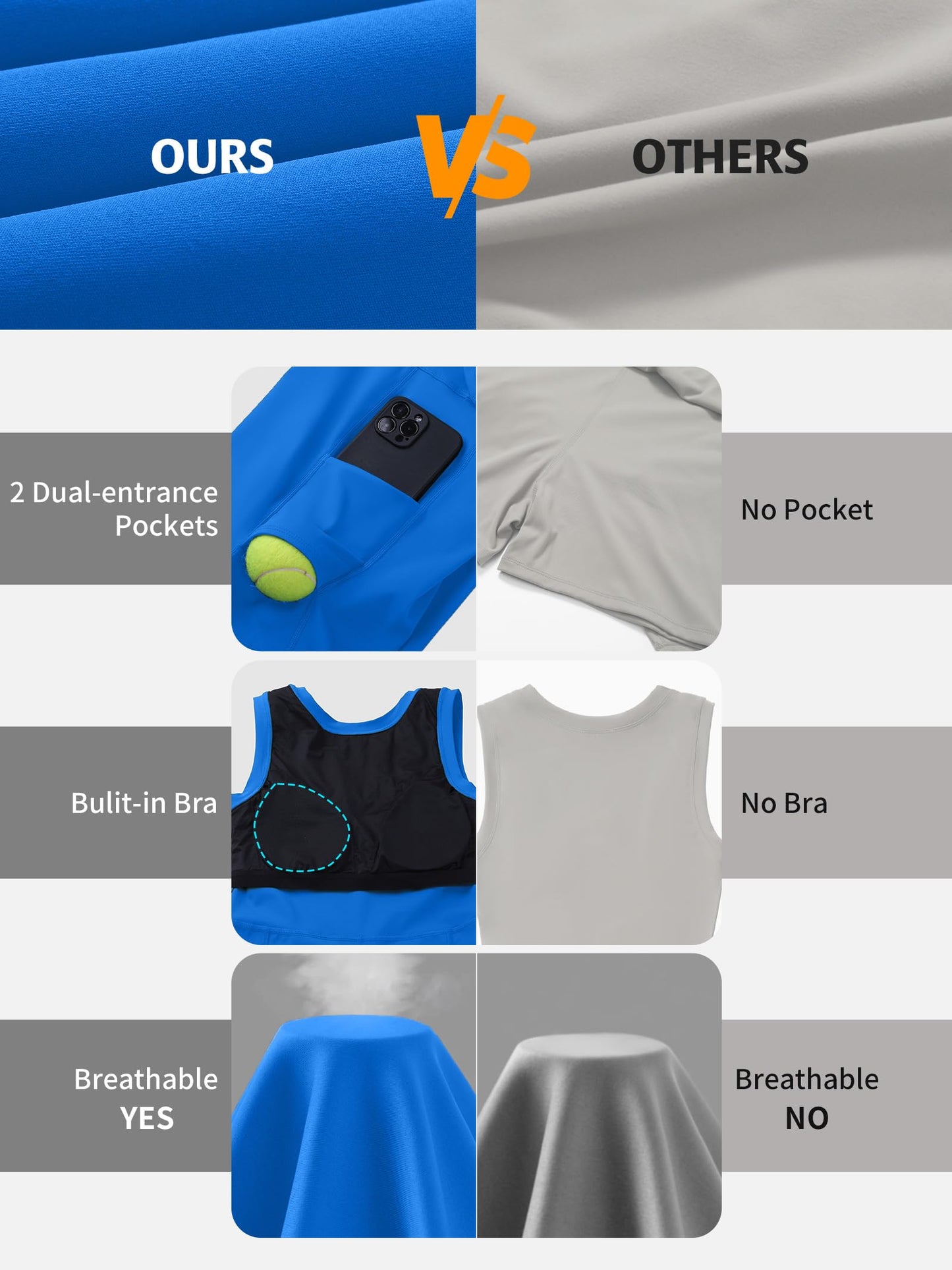 Tennis Dress Golf Outfits for Women Sleeveless Side Slit Active Dress Workout Romper Dresses