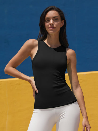 Attraco Women's Workout Tank Tops Seamless Full Length Gym Tops Athletic Yoga Top Built in Bra