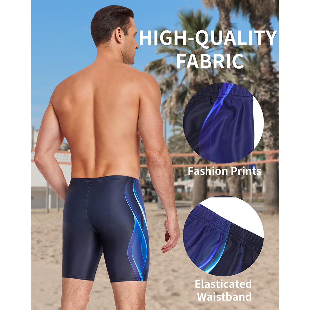 Charmo Men's Thight Swimming Shorts Quick Dry Swim Trunks Elastic Swimwear Boxer