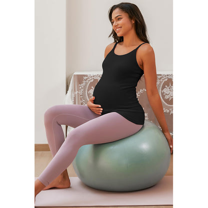 Attraco Women's Maternity Tank Tops with Built in Bra Ribbed Pregnancy Clothes Adjustable Straps