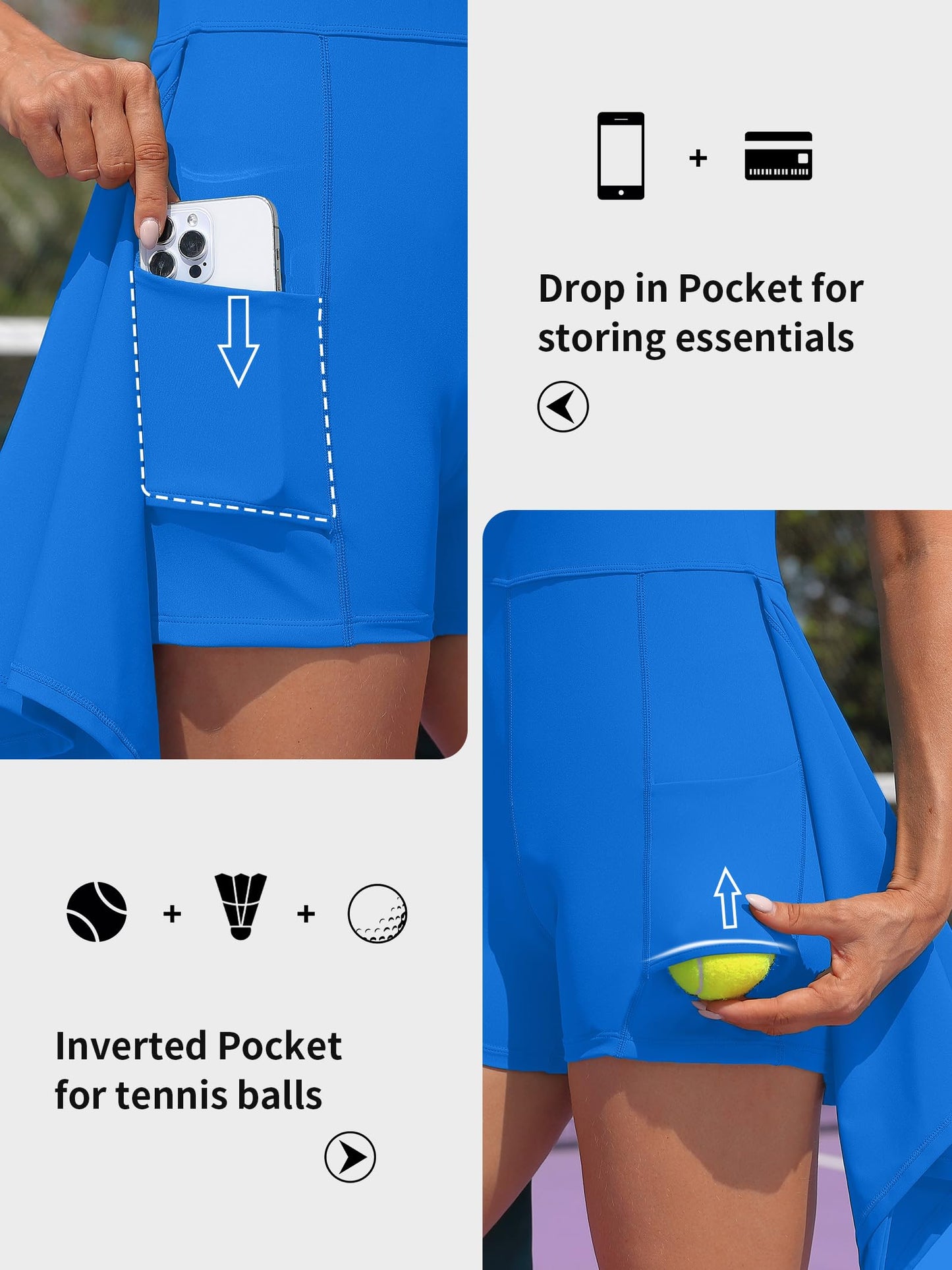 Tennis Dress Golf Outfits for Women Sleeveless Side Slit Active Dress Workout Romper Dresses