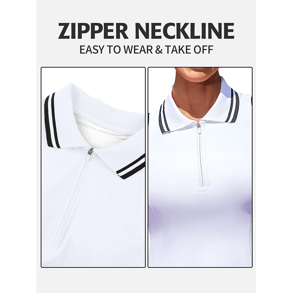 Attraco Women's Tennis Dress Tennis Golf Dresses with Built in Shorts and Pockets Polo Collar Zipper Athletic Dresses