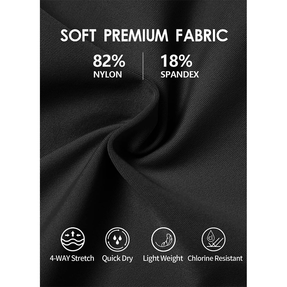 Charmo Women's Solid Swim Skirt Build-in Brief Tummy Control Tankini Bottoms