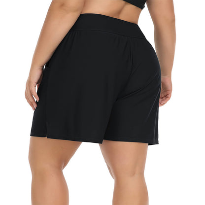 Charmo Women's Plus Size Swim Shorts High Waisted Board Shorts Tankini Swimsuit Bottom with Pockets