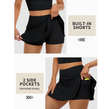 Attraco Women's Tennis Dress with Shorts and Pockets Racerback Golf Workout Outfits