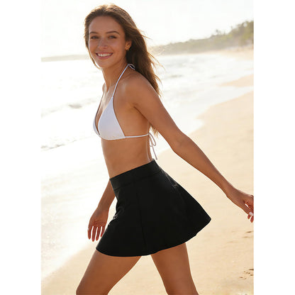 Charmo Women's Solid Swim Skirt Build-in Brief Tummy Control Tankini Bottoms