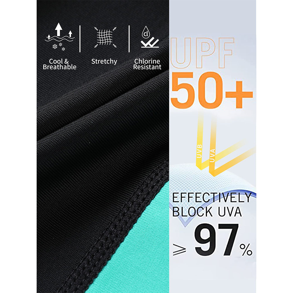 Charmo Women's Plus Size High Waisted Swim Leggings with Color Contrast Splice Swim Pants