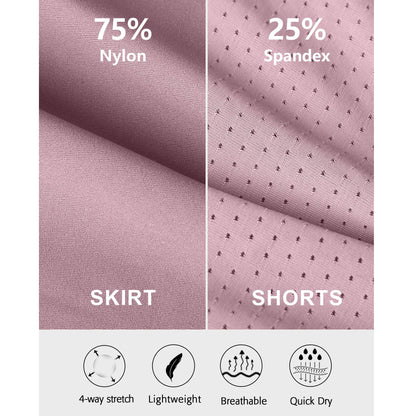Attraco Women's Tennis Dress with Shorts and Pockets Racerback Golf Workout Outfits 2 Piece Tennis Skirts Sets