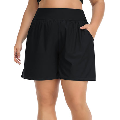 Charmo Women's Plus Size Swim Shorts High Waisted Board Shorts Tankini Swimsuit Bottom with Pockets