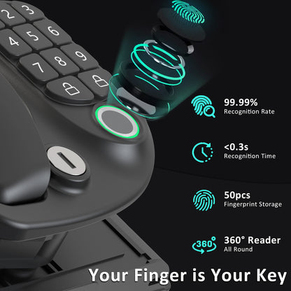 Wodli Upgraded RV Door Lock Replacement, 4-in-1 RV Lock Keyless Entry with Bluetooth, Fingerprint, Passwords, Keys, Opening Size 3.75"x2.75"x1.5", Not fit Class A or Class C RVs