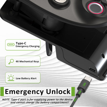 Wodli RV Door Lock Keyless Entry, 4-in-1 RV Keyless Entry with Bluetooth, Fingerprint, Keypad, Camper Door Lock, RV Door Latch for Camper, Lock Hole 3.75"x2.75"x1.5", Not fit Class A or Class C RVs
