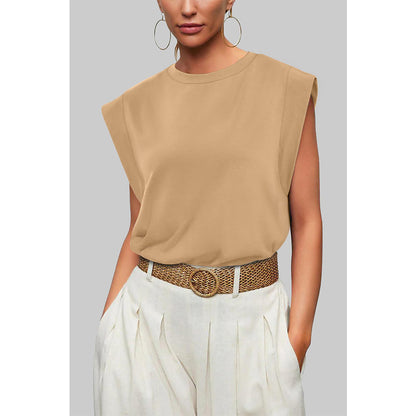 Attraco Women's Loose Fit Cap Sleeve Crew Neck Dolman Style Tops Spring Summer Shirts