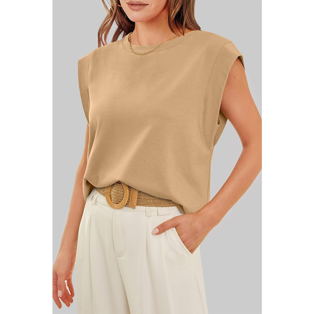 Attraco Women's Loose Fit Cap Sleeve Crew Neck Dolman Style Tops Spring Summer Shirts