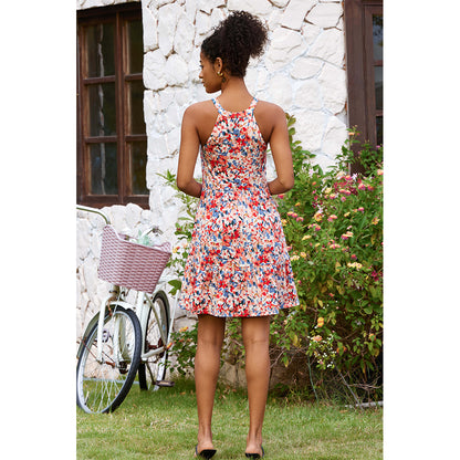 Attraco Women's Tank Dress with Pockets, Square Neck Racerback Sundress with Built-In Bra