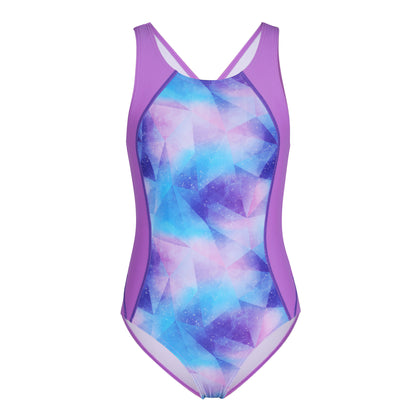 Charmo Girls Print One Piece Swimsuits Athletic Racerback Bathing Suit Size 7-16 Years