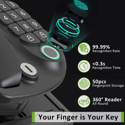 Wodli RV Door Lock Keyless Entry, 4-in-1 RV Keyless Entry with Bluetooth, Fingerprint, Keypad, Camper Door Lock, RV Door Latch for Camper, Lock Hole 3.75"x2.75"x1.5", Not fit Class A or Class C RVs
