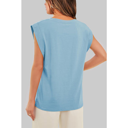 Attraco Women's Loose Fit Cap Sleeve Crew Neck Dolman Style Tops Spring Summer Shirts