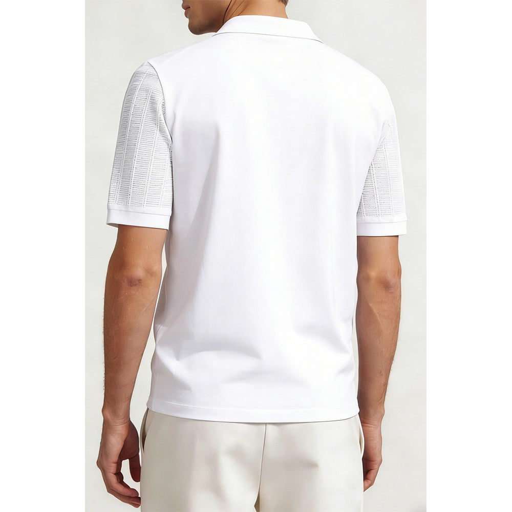 Attraco Men's V-Neck Polo Shirts Knit Polo Textured Summer Shirts Tops