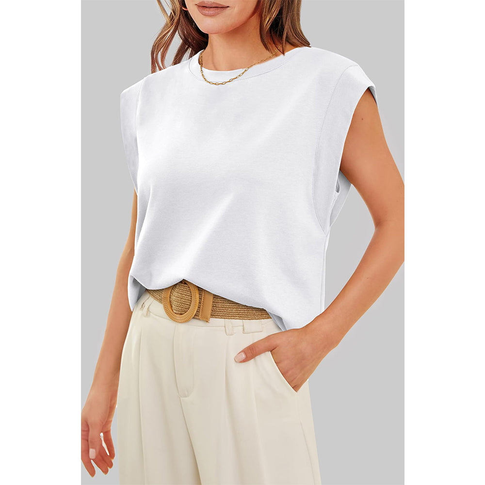 Attraco Women's Loose Fit Cap Sleeve Crew Neck Dolman Style Tops Spring Summer Shirts