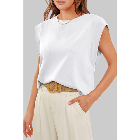 Attraco Women's Loose Fit Cap Sleeve Crew Neck Dolman Style Tops Spring Summer Shirts