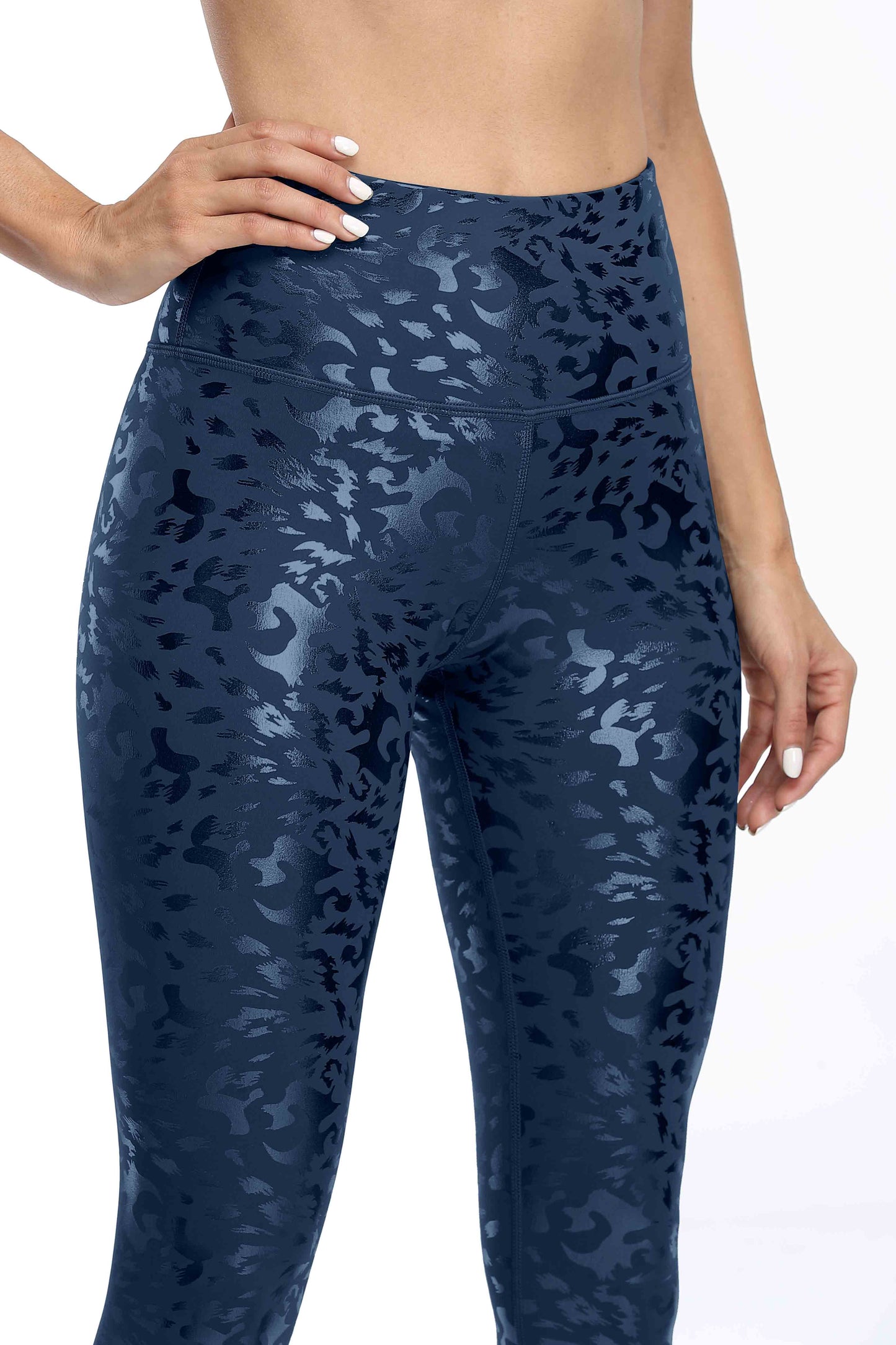 Metallic Printed Workout Yoga Leggings With Pocket-2257